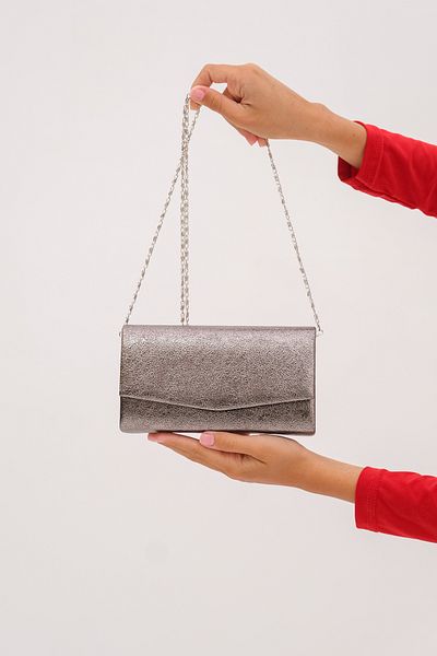 ROZA CANTA Anthracite Women's Crystal Mini Box Shoulder Evening Dress Bag