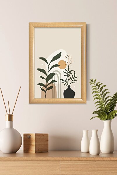SUNARTHOME BOHEM VAZO&BİTKİ ART ÇERÇEVELİ CAMLI  TABLO 23.5X33,5