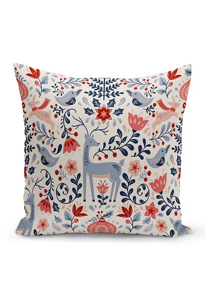 Bertille Home New Year Series Double Sided Digital Printed Throw Pillow Case (Christmas Christmas Cushion Cover)