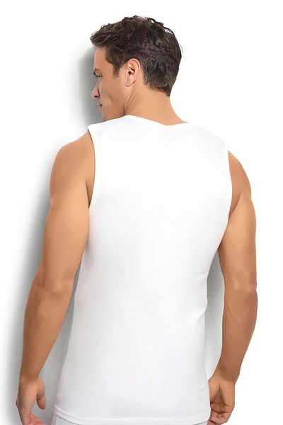 Jiber Men's Undershirt - Zero Sleeve, Zero Collar, 100% COTTON