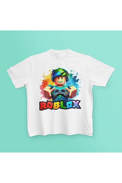 MAGORS TRIUC PENTRU COPII CU MÂNECĂ SCURTĂ, IMPRIMAT ROBLOX PLAYER