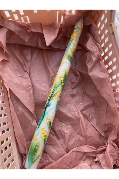 Genel Markalar Mimoza Desenli Şamdan Mumu