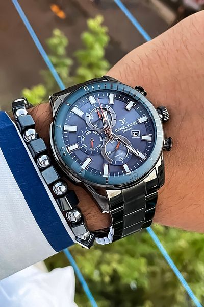 Daniel Klein Men's Steel Wristwatch and Bracelet - All Functions Active Multifunction