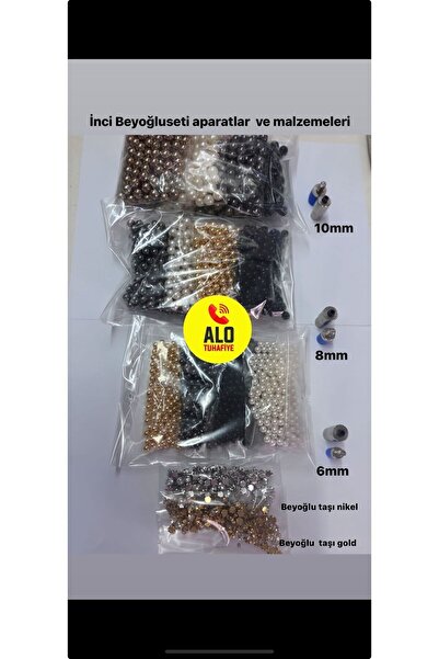 ALOTUHAFİYE 6-8-10 mm inci seti ve Beyoğlu tası set her renk tam set