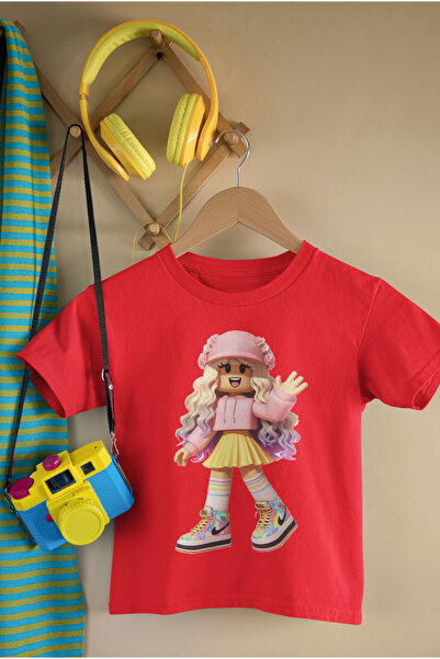 MAGORS Roblox Girl - Tricou nou pentru copii din bumbac imprimat cu maneca sc...