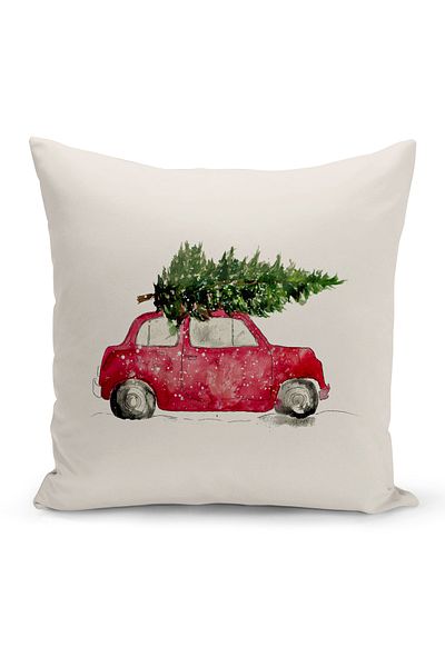 Bertille Home New Year Series Double Sided Digital Printed Throw Pillow Case (Christmas Christmas Cushion Cover)
