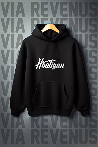 Vordevia Hooligan Printed - Τσέπη καγκουρό με 3 νήματα, φούτερ με κουκούλα με...