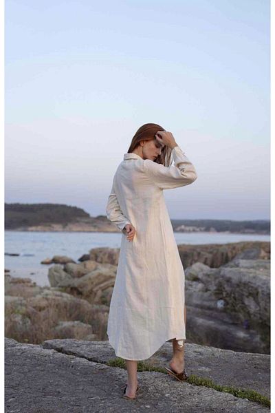 Natavan Long Linen Shirt Dress - Relaxed Fit