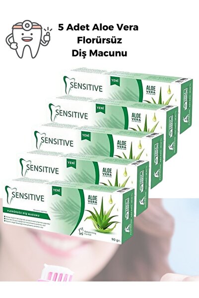 Tilda BSC. & Home 5 Adet Florürsüz Aloe Vera Özlü Diş Macunu 90 gr 1 Adet / T...