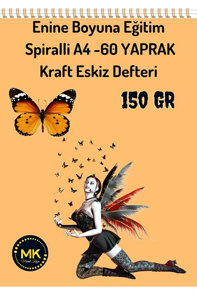 Enine Boyuna Eğitim Caiet Mk Spiral A4 Kraft 60 de coli