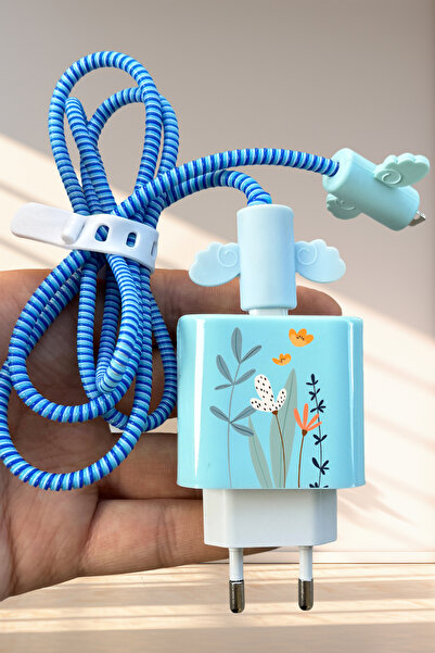 WANNA PROTECT iPhone 18W/20W Uyumlu Sevimli Şarj Başlığı Adaptörü Koruma Kabl...