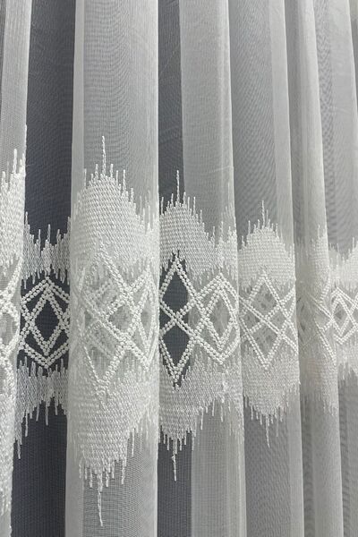Cortibo Paris Zigzag Pattern 1 into 2 Sparse Pleated Tulle Curtain