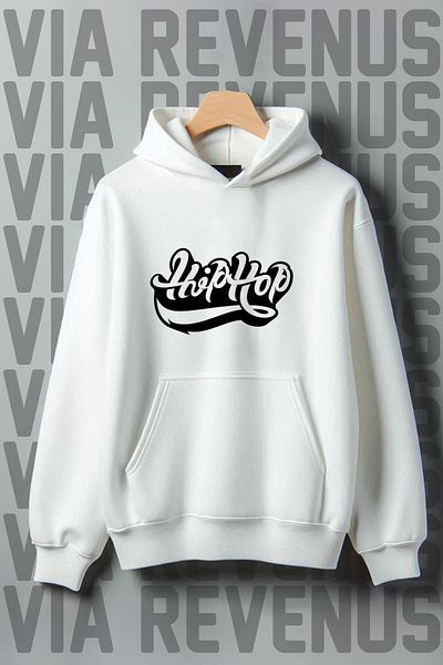 Vordevia Hiphop Printed - 3 Thread Kangaroo Pocket, Oversize Hooded Sweatshirt