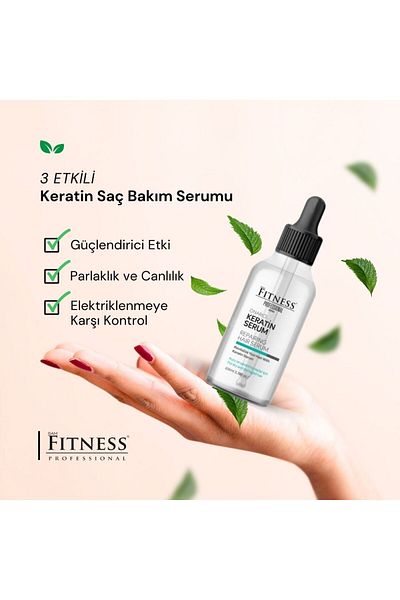 Fitness Professional 100 ml Keratin Hair Care Serum - Nourishing and Repairing Formula Special for Damaged and Dry Hair