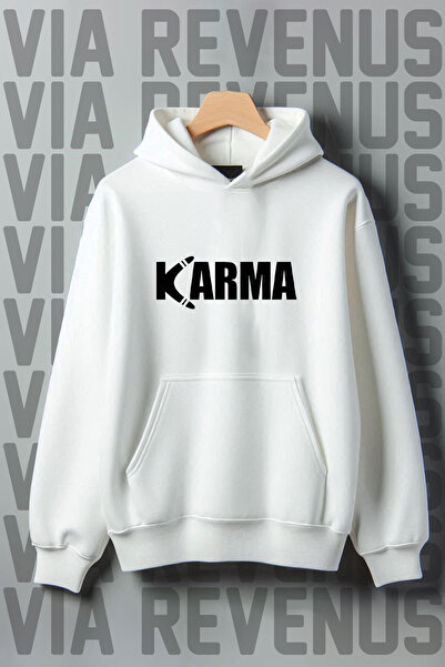 Vordevia Hanorac cu glugă oversize cu imprimeu mixt cu buzunar cangur cu 3 fire