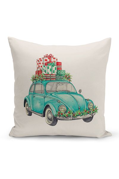 Bertille Home New Year Series Double Sided Digital Printed Throw Pillow Case (Christmas Christmas Cushion Cover)