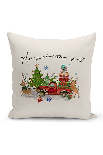 Bertille Home New Year Series Double Sided Digital Printed Throw Pillow Case (Christmas Christmas Cushion Cover)