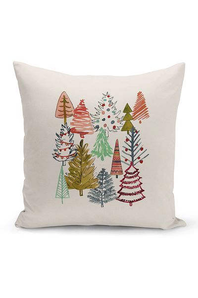 Bertille Home New Year Series Double Sided Digital Printed Throw Pillow Case (Christmas Christmas Cushion Cover)