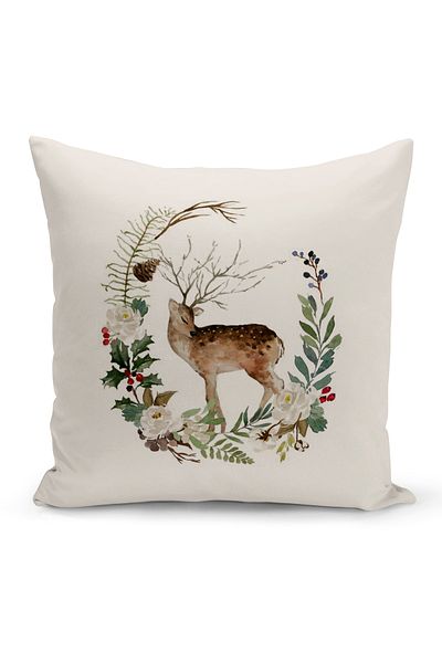 Bertille Home New Year Series Double Sided Digital Printed Throw Pillow Case (Christmas Christmas Cushion Cover)
