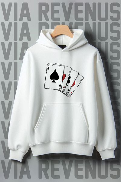 Vordevia Kangaroo Patterned - 3 Thread Oversize Hooded Sweatshirt