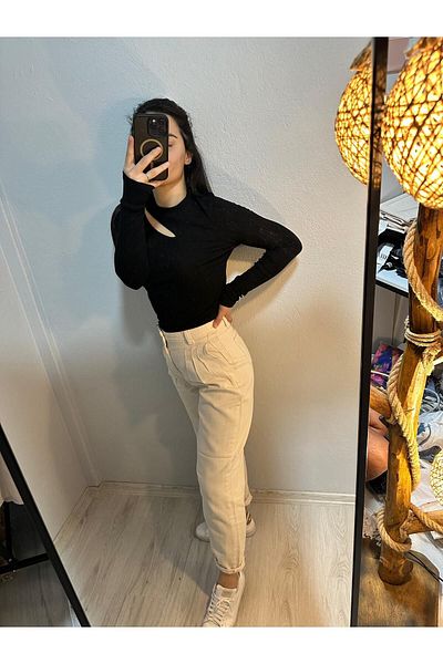 Cream&Rouge 100% Cotton Trousers with Collet Detail