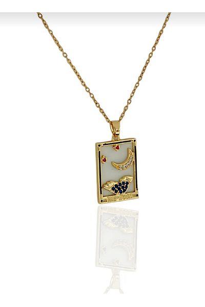 zeynep Z&d Accessory - 316l Gold Tarot Necklace, Steel Non-tarnish
