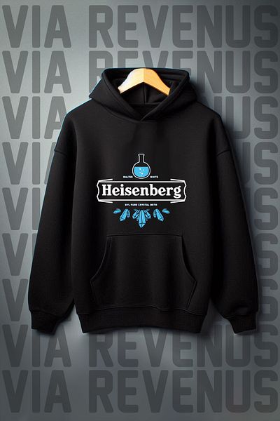Vordevia Heisenberg Printed 3 Thread Oversize Hooded Sweatshirt - Kangaroo Pocket