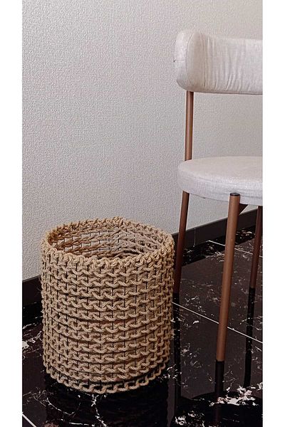 Egindra coș-organizator-organizator cu capac din lemn negru decorativ din răchită naturală
