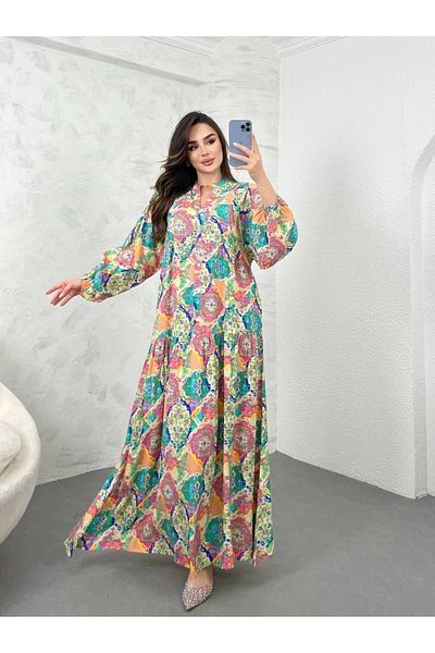 PREMİER VİE 100% Viscose Hijab Crew Neck Dress