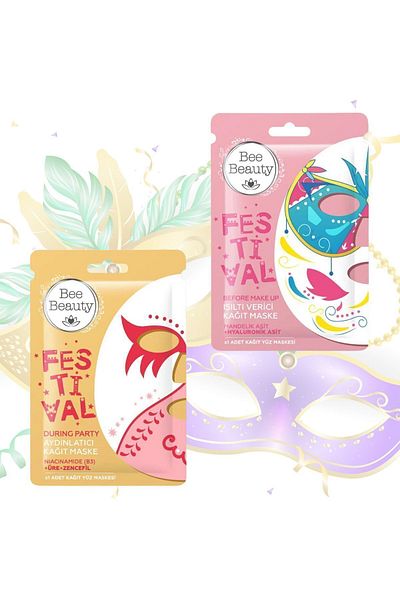 Bee Beauty 2-Piece Paper Mask Set for Partyan - Before Make-Up