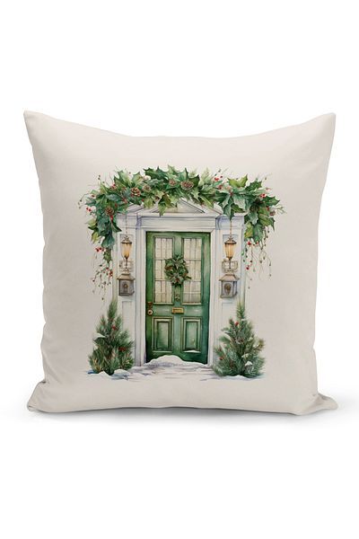 Bertille Home New Year Series Double Sided Digital Printed Throw Pillow Case (Christmas Christmas Cushion Cover)