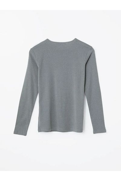LC Waikiki LCWAIKIKI - Body de damă cu mânecă lungă, antracit, melanj