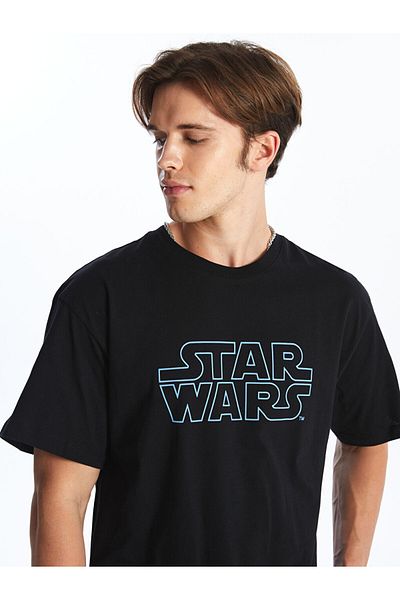 LC Waikiki Star Wars Printed Men's T-Shirt - Crew Neck, Short Sleeve, Combed Cotton