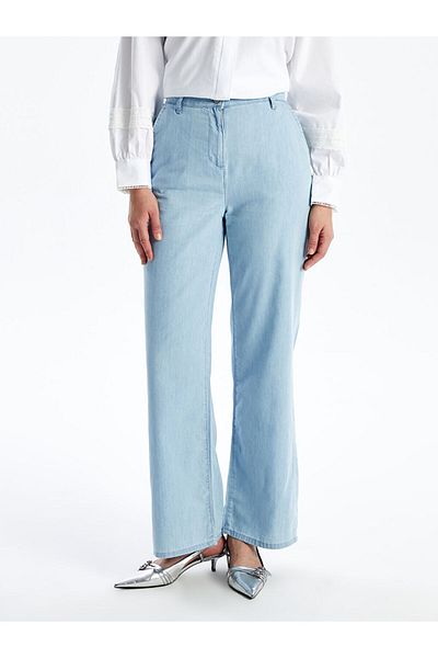 LC Waikiki Pantaloni de damă în jean Wideleg