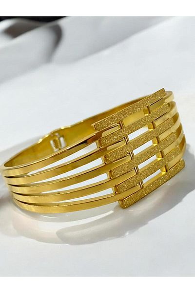 stainless steell Stainless Steel Rib Cuff Bracelet - Mihri.Accessory