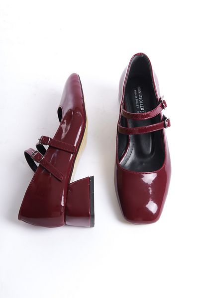 Shoesers Women's Double Strap Thick Heeled Classic Casual Shoes - Blunt Toe