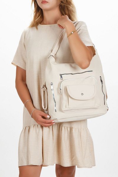 Adelina Bags Σατέν Δερμάτινη Γυναικεία Τσάντα - Τσάντα πλάτης και ώμου με ευέλικτο λουρί