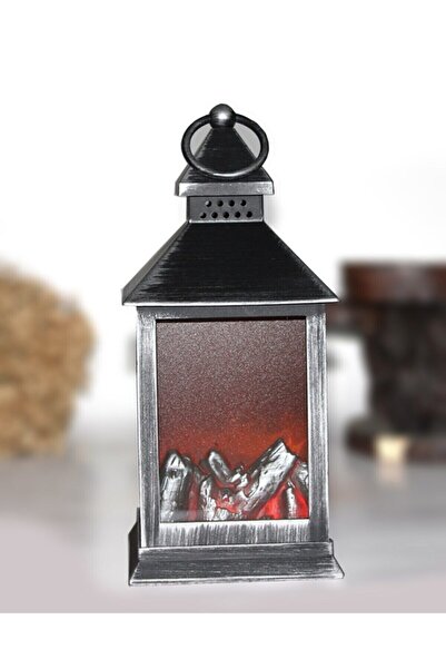 myhomehediyelik Şömine Dekoratif Yapay Led Alevli Şömine Pilli 28 Cm