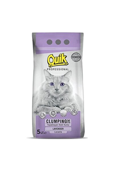 Quik Lavanta Kokulu Topaklaşan Ince Bentonit Kedi Kumu 5 L.