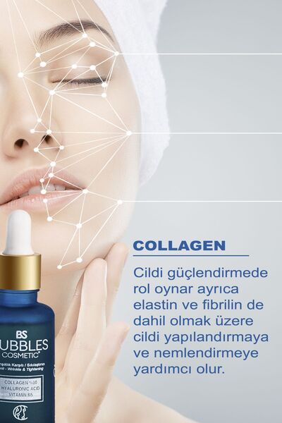 bs bubbles cosmetic Kolajen Collagen Serum Yaşlanma Ve Kırışıklık Karşıtı Sıkılaştırıcı Hyaluronic &vitaminb5