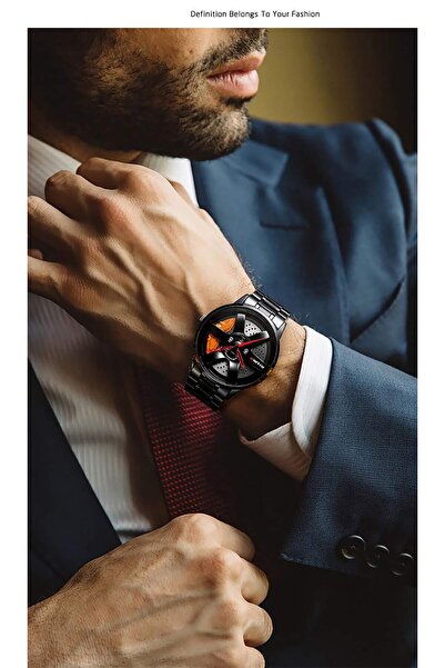 ÇENÇEN Spor Araba Jant Modeli Erkek Kol Saati Ipc Kaplama Underground Series