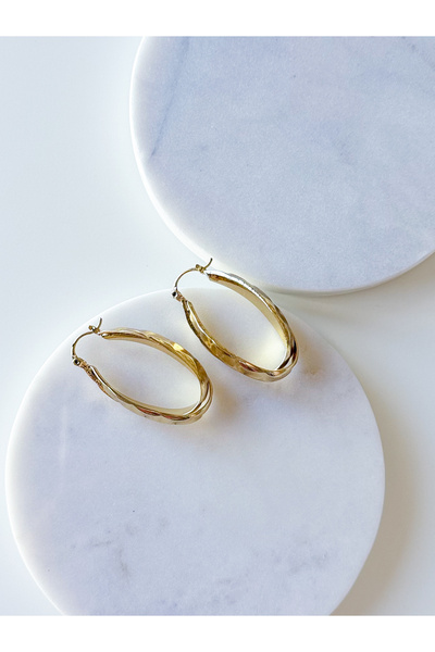 CHARMLUCKY ÖZEL SERİ OVAL HALKA KÜPE