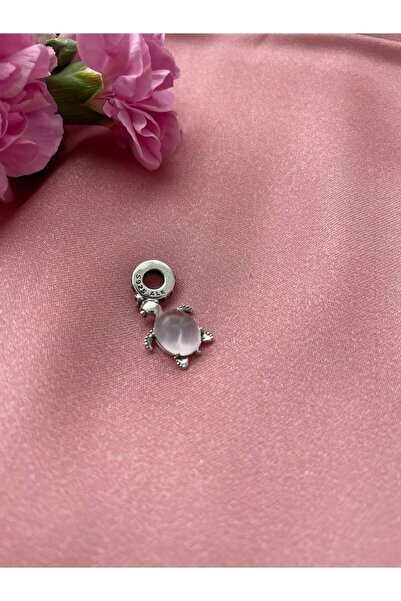 Alessa Beauty Murano Camı Pembe Deniz Kaplumbağası Sallantılı Charm