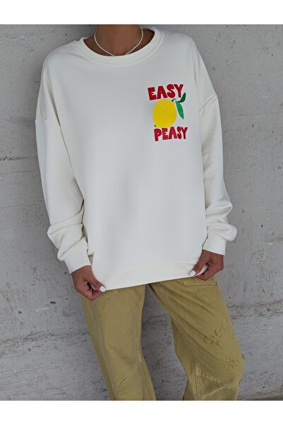 Jose Clothing Σειρά Amalfi - oversized με τύπωμα επένδυση fleece Φούτερ από οργανικό βαμβάκι