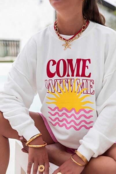 Jose Clothing Σειρά Amalfi - oversized με τύπωμα επένδυση fleece Φούτερ από οργανικό βαμβάκι