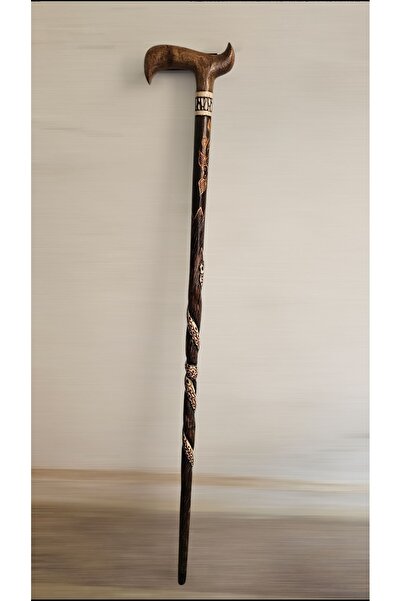 AHŞAPCİTY Devrek Bastonu Yılan Kabartmalı (Kızılcık Ağacı)