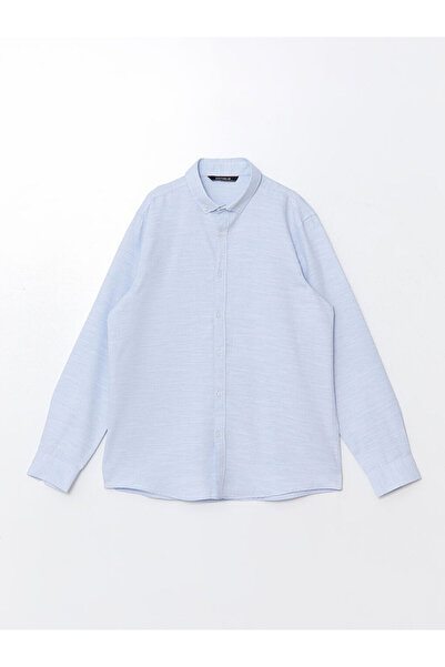 LC Waikiki Ανδρικό μακρυμάνικο πουκάμισο Dobby με λεπτή εφαρμογή