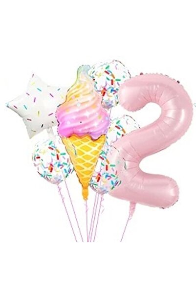 DÜVENCİ TİCARET مجموعة بالونات من رقائق الآيس كريم