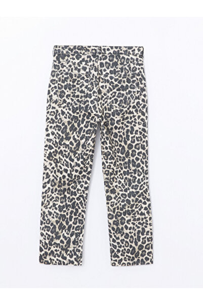 LC Waikiki Leopard Patterned Straight Fit Women's Jean Trousers