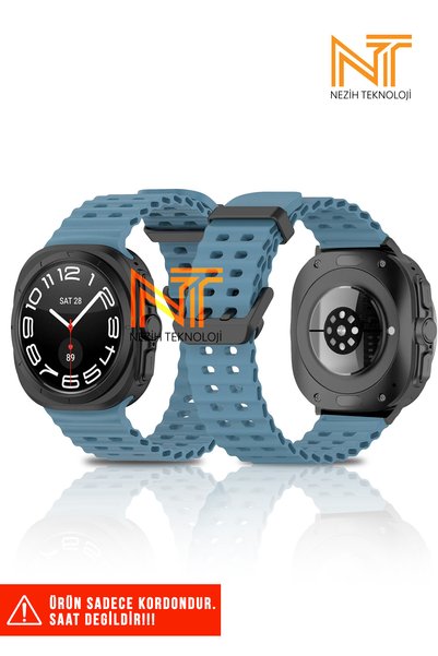 Nezih Case Samsung Galaxy Watch Ultra 47mm Uyumlu Tırtıklı Tasarım Metal Toka...